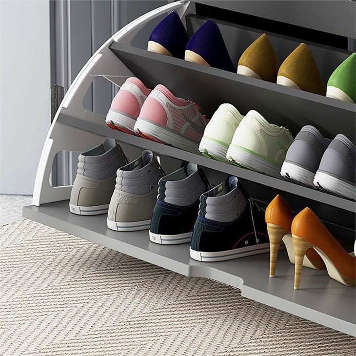gray shoe cabinet